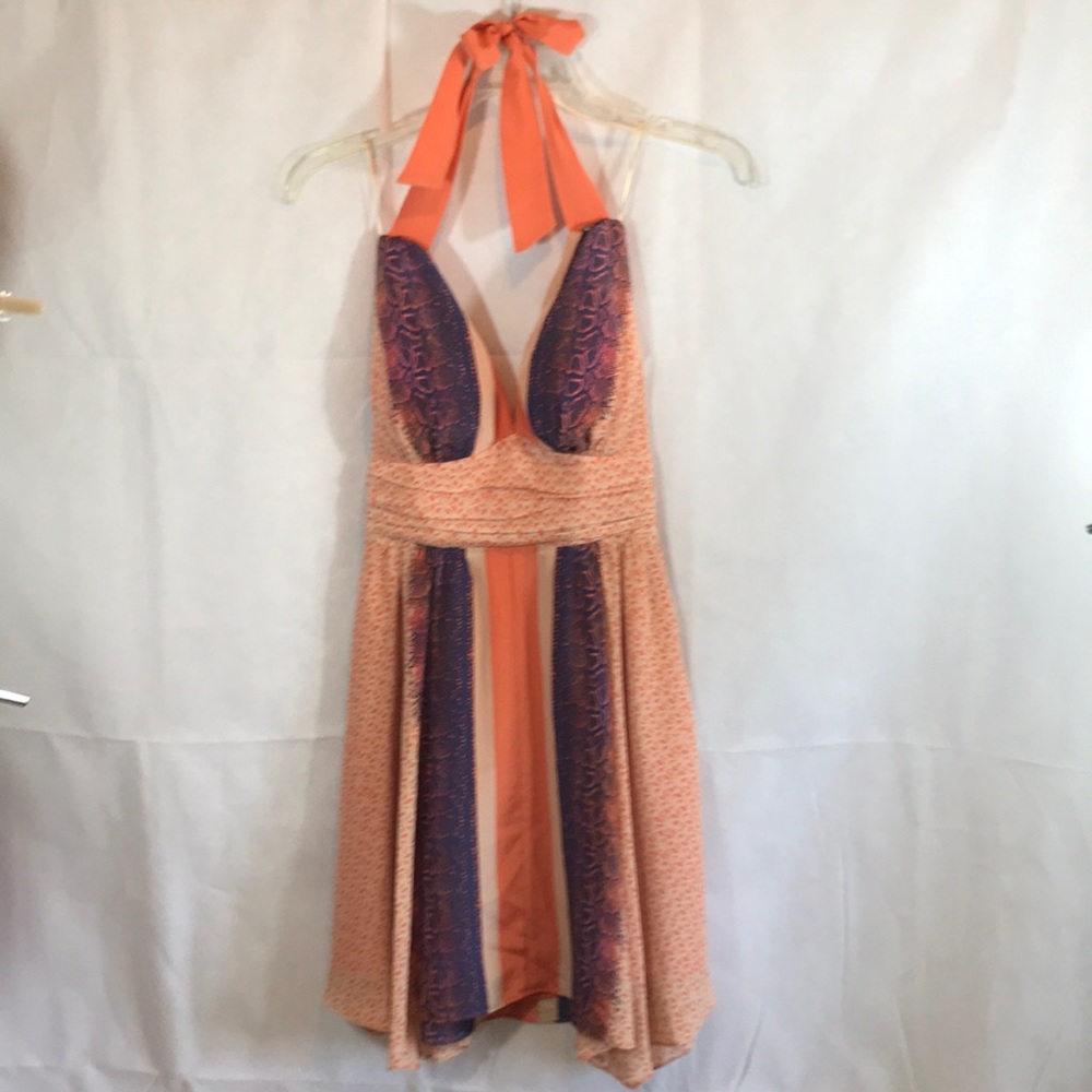 GUESS silk dress Flirty halter sexy backless mini